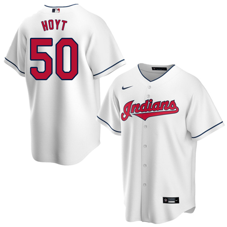 Nike Men #50 James Hoyt Cleveland Indians Baseball Jerseys Sale-White